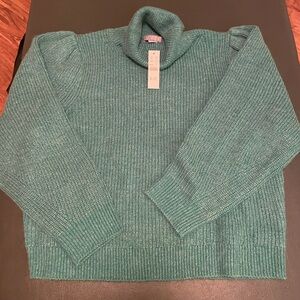 J Crew Merino Wool Alpaca Blend Cropped Puff-Sleeve Turtleneck Sweater XL, NWT